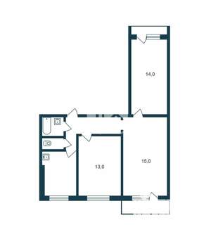 3-к квартира, вторичка, 62м2, 5/10 этаж