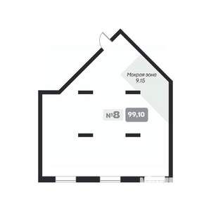 1-к квартира, вторичка, 99м2, 6/22 этаж