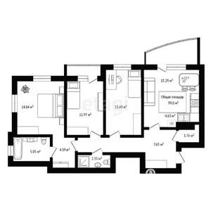 4-к квартира, вторичка, 99м2, 23/24 этаж