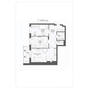 3-к квартира, вторичка, 64м2, 7/14 этаж