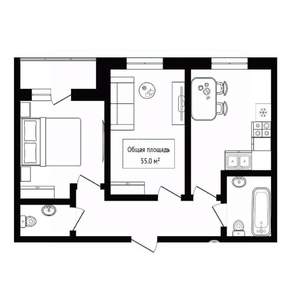 2-к квартира, вторичка, 55м2, 14/23 этаж