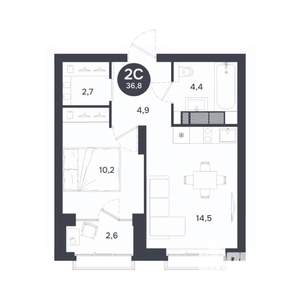 1-к квартира, вторичка, 37м2, 3/17 этаж