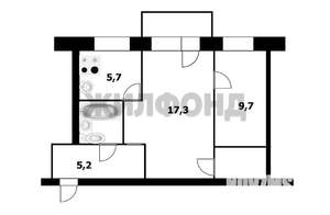 2-к квартира, вторичка, 45м2, 5/5 этаж