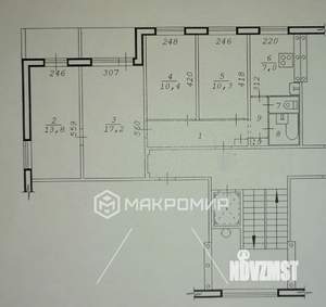 4-к квартира, вторичка, 75м2, 2/9 этаж