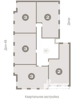 2-к квартира, вторичка, 72м2, 6/7 этаж