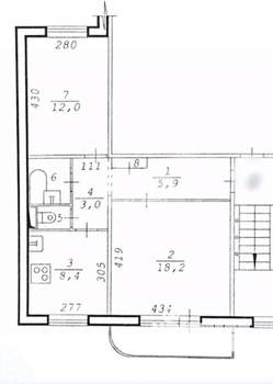 2-к квартира, вторичка, 51м2, 3/5 этаж