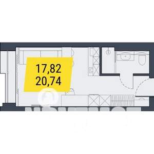 Студия квартира, вторичка, 21м2, 18/29 этаж