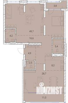 4-к квартира, вторичка, 135м2, 21/25 этаж