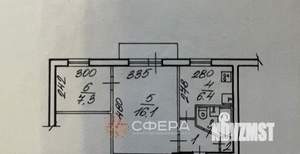 2-к квартира, вторичка, 37м2, 5/5 этаж