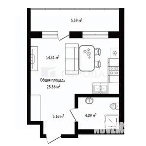 Студия квартира, вторичка, 26м2, 10/22 этаж