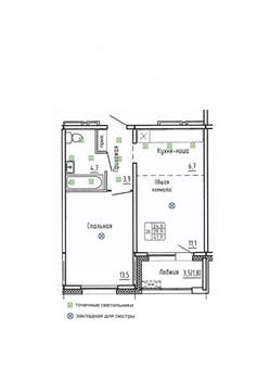 2-к квартира, вторичка, 42м2, 10/14 этаж
