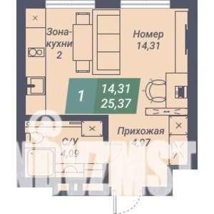 Студия квартира, вторичка, 25м2, 22/23 этаж