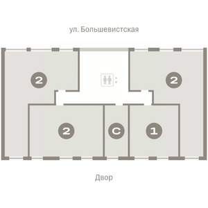 2-к квартира, вторичка, 82м2, 7/8 этаж