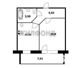 1-к квартира, сданный дом, 38м2, 12/16 этаж