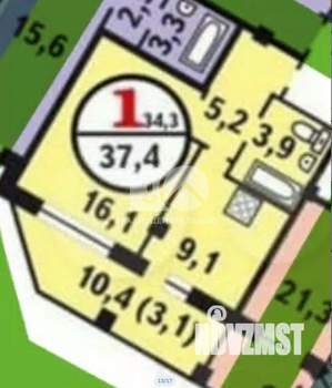 1-к квартира, вторичка, 35м2, 18/27 этаж