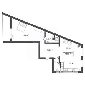 2-к квартира, вторичка, 68м2, 10/17 этаж