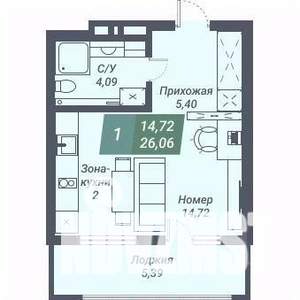 Студия квартира, вторичка, 26м2, 19/23 этаж