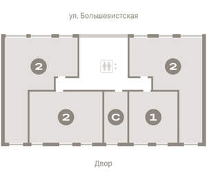 2-к квартира, вторичка, 82м2, 7/17 этаж