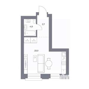 Студия квартира, вторичка, 31м2, 19/25 этаж