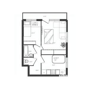 2-к квартира, вторичка, 44м2, 4/16 этаж