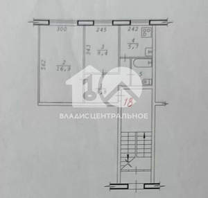 2-к квартира, вторичка, 40м2, 1/4 этаж