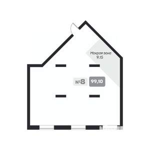 1-к квартира, вторичка, 99м2, 8/22 этаж