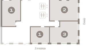1-к квартира, вторичка, 73м2, 1/15 этаж