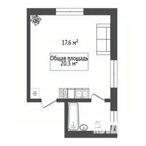 1-к квартира, вторичка, 20м2, 2/2 этаж