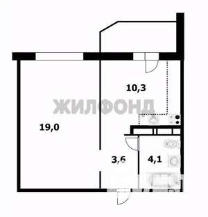 1-к квартира, вторичка, 37м2, 12/18 этаж