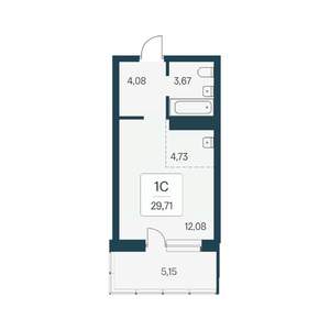 Студия квартира, вторичка, 30м2, 15/24 этаж
