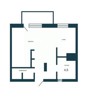 1-к квартира, вторичка, 46м2, 6/12 этаж