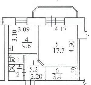 1-к квартира, вторичка, 42м2, 5/10 этаж