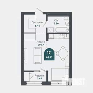 Студия квартира, строящийся дом, 41м2, 13/25 этаж