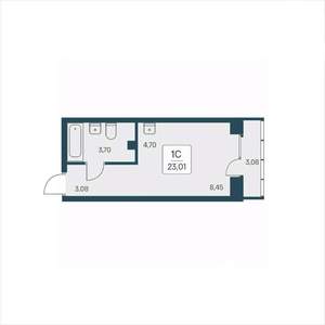 Студия квартира, вторичка, 23м2, 15/25 этаж