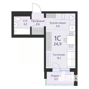 Студия квартира, вторичка, 25м2, 14/16 этаж