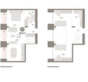 3-к квартира, вторичка, 90м2, 15/15 этаж
