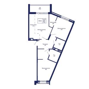 3-к квартира, вторичка, 72м2, 11/14 этаж