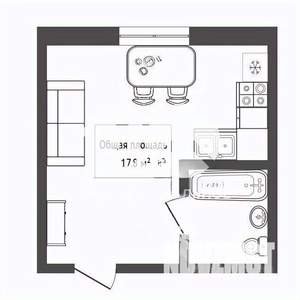 Студия квартира, вторичка, 18м2, 3/5 этаж
