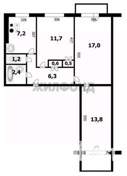 3-к квартира, вторичка, 63м2, 4/9 этаж