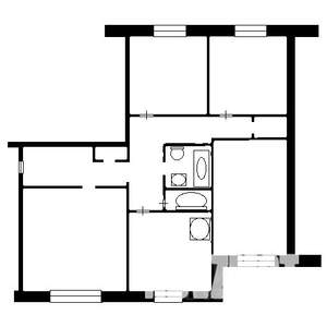 4-к квартира, вторичка, 78м2, 1/9 этаж