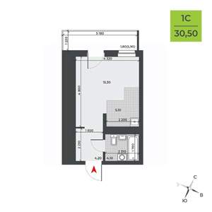 Студия квартира, вторичка, 31м2, 7/21 этаж
