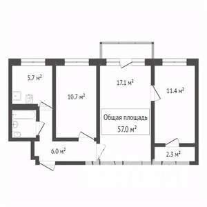 3-к квартира, вторичка, 56м2, 5/5 этаж