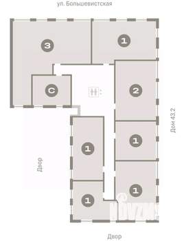 1-к квартира, вторичка, 63м2, 8/9 этаж