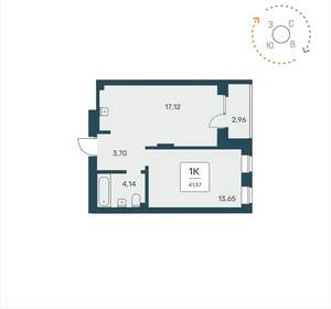 1-к квартира, вторичка, 42м2, 22/25 этаж
