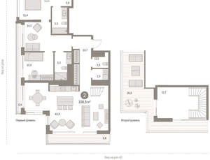 2-к квартира, вторичка, 155м2, 24/24 этаж
