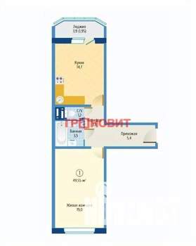 1-к квартира, вторичка, 47м2, 17/17 этаж