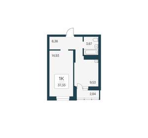 1-к квартира, вторичка, 37м2, 12/24 этаж