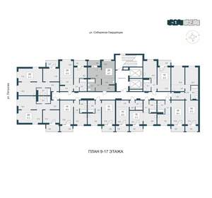 2-к квартира, вторичка, 43м2, 11/17 этаж