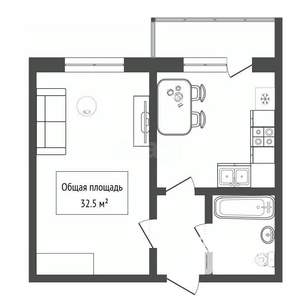 1-к квартира, вторичка, 33м2, 10/10 этаж