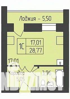 Студия квартира, строящийся дом, 29м2, 10/12 этаж